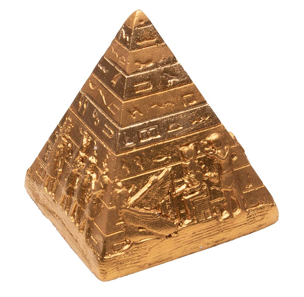 Discoveries, Inc. – Großhandel Dekofigur – Ägyptische Pyramide aus Gips in Gold - 7,6 cm3