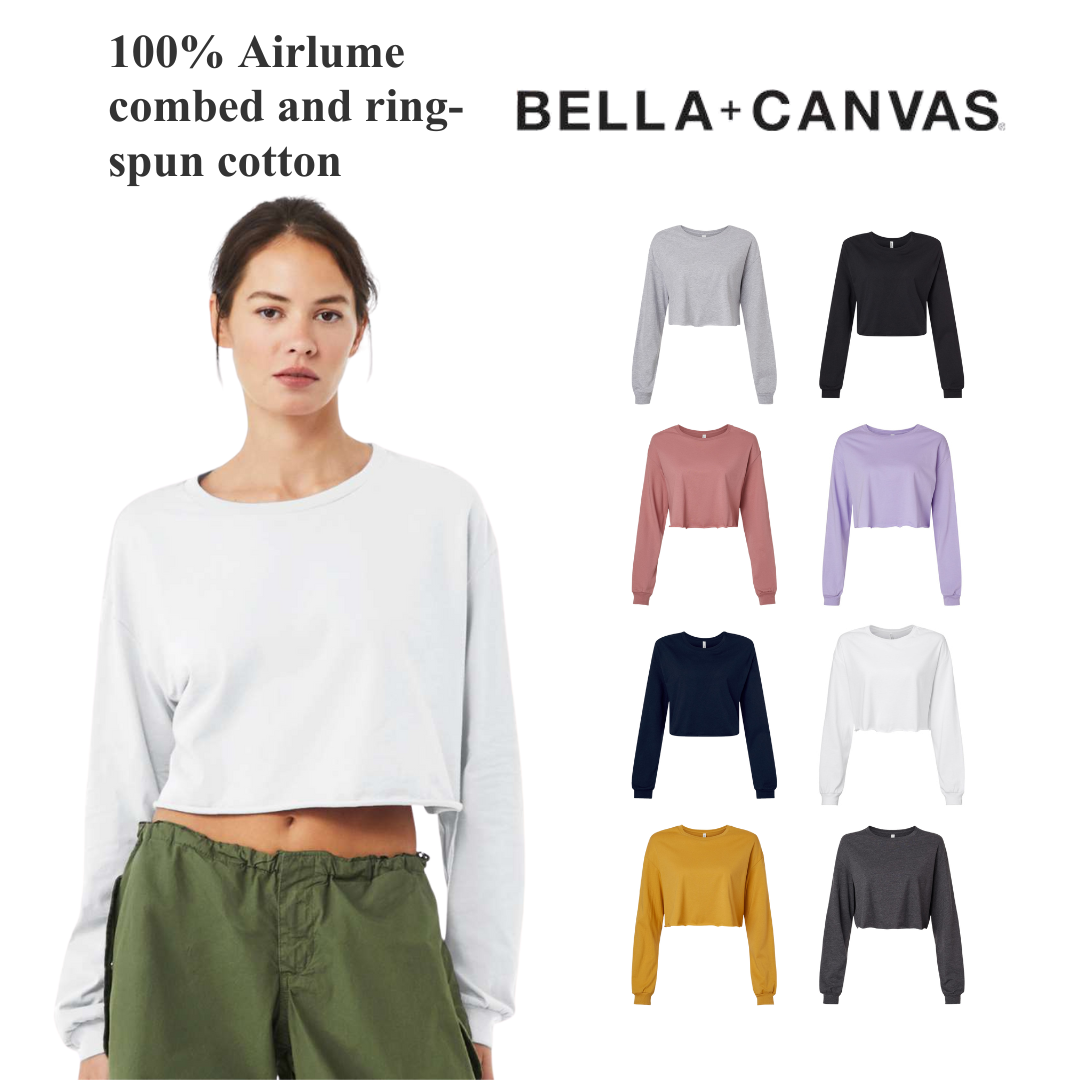 MYES BULK APPAREL - Vente T-shirt – femme - T-shirt à manches longues raccourci pour femme BELLA+CANVAS1