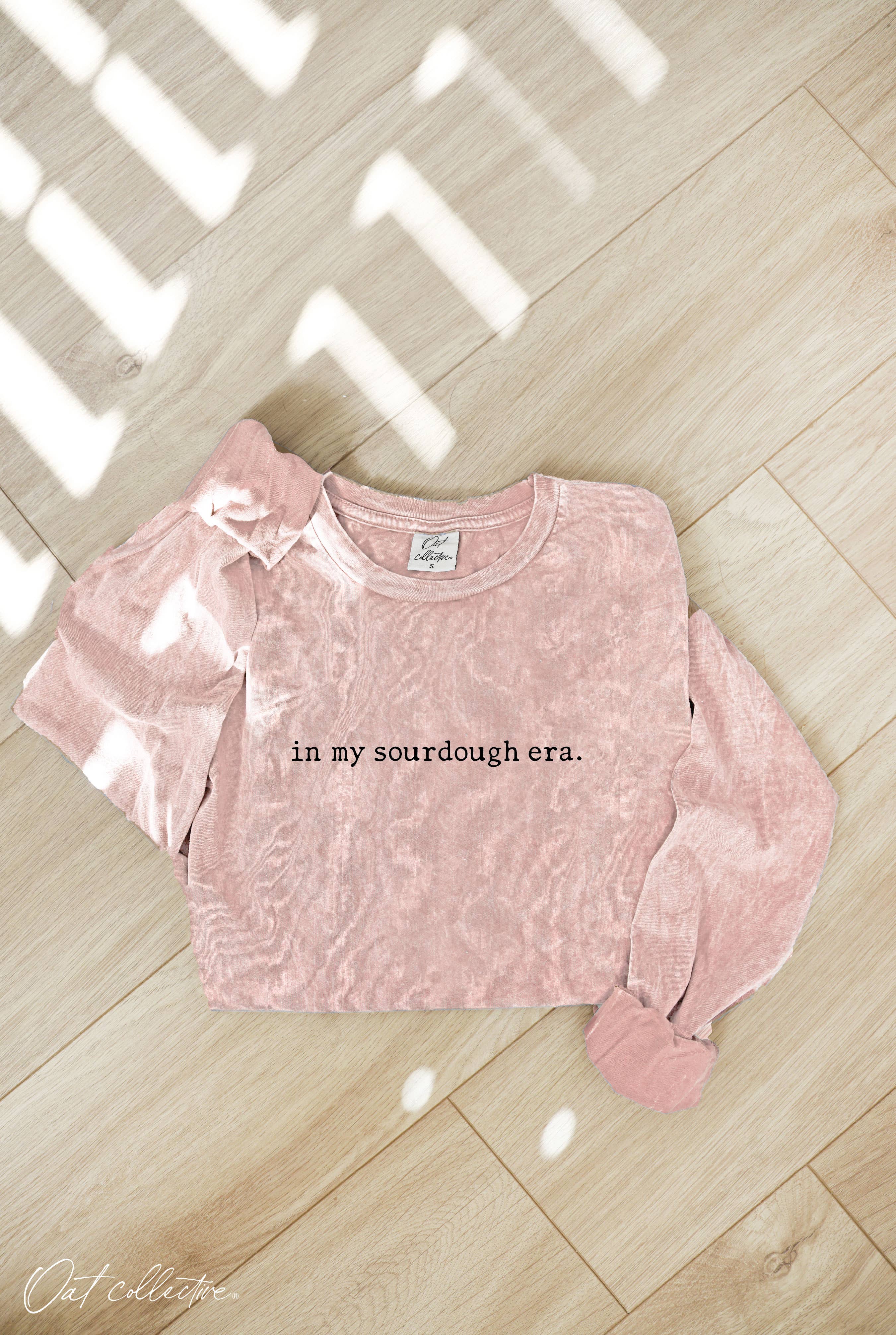 OAT COLLECTIVE - Wholesale Screen Printed T-Shirt - Women's - IN MY SOURDOUGH ERA. Mineral Washed Long Sleeve Graphic Top10