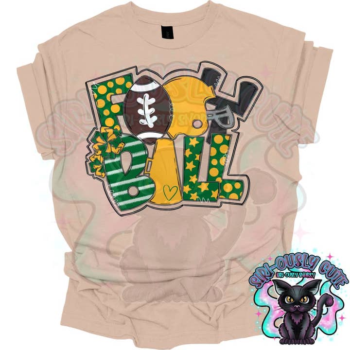 Football Word Art Kelly Green Yellow Gold for wholesale by Siri-Ously Cute