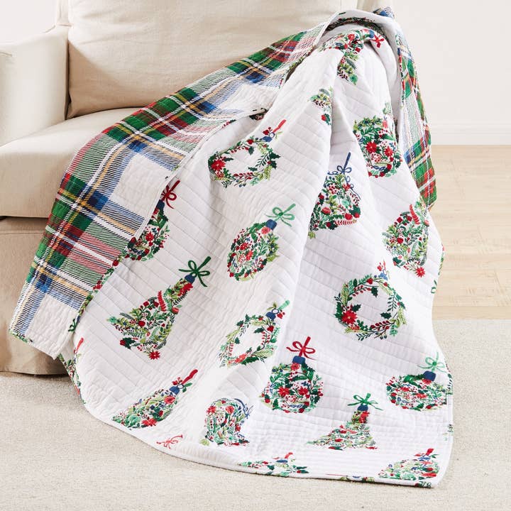 Festive Baubles Quilted Throw for wholesale by Levtex Home