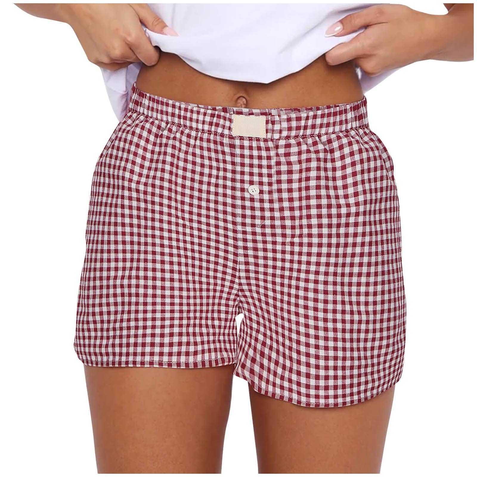 Rosa Clothing - Wholesale Lounge Shorts - Women's - Lysandra Gingham Pull-On Boxer Shorts18