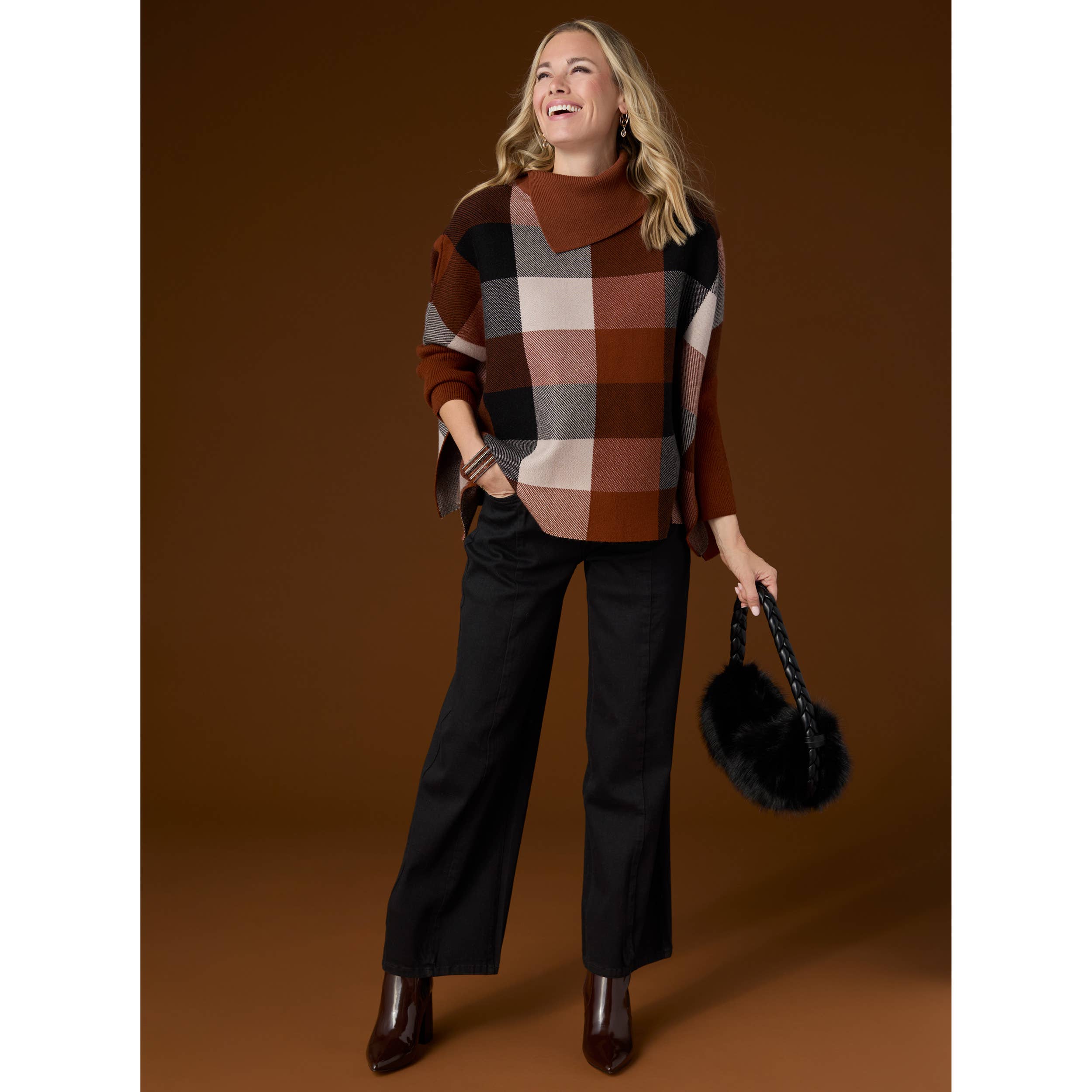 COCO + CARMEN - Wholesale Poncho - Women's - Loren Colorblock Poncho6