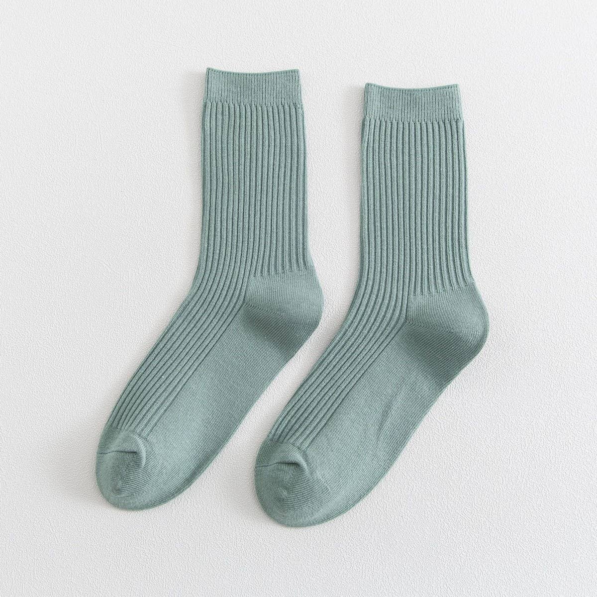 NINEXIS - Wholesale Socks - Unisex - CWMS02986_UNISEX SOLID RIBBED COTTON CREW SOCKS7