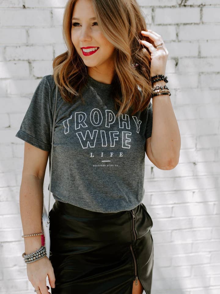 Southern Bliss Co. - Wholesale Screen Printed T-Shirt - Women's - Trophy Wife Solid Tee0