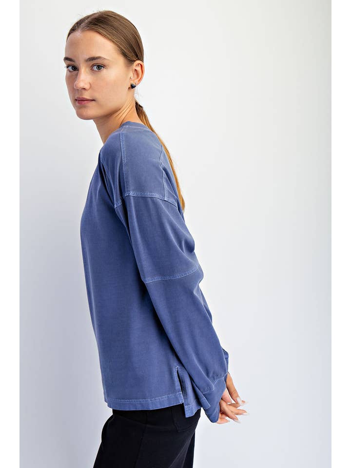 Rae Mode - Wholesale Lounge Top - Women's - PIGMENT WASHED COTTON V-NECK TOP27
