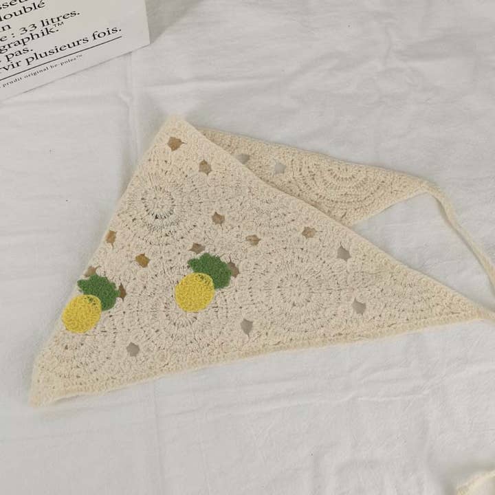 MKS America - Wholesale Bandana - Women's - Cherry Strawberry Floral checkered Crochet Bandana -56colors46