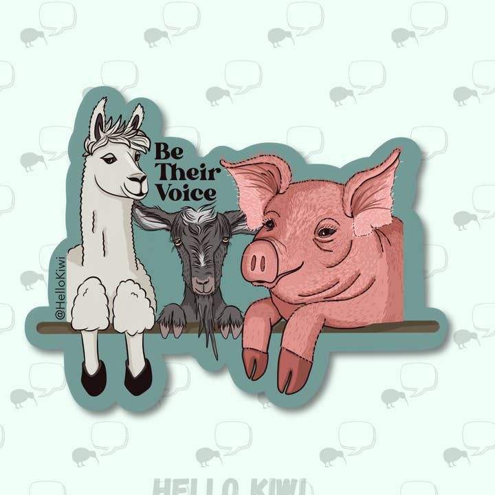 Farm Animal Wellness Awareness Waterproof Sticker for wholesale by Hello Kiwi