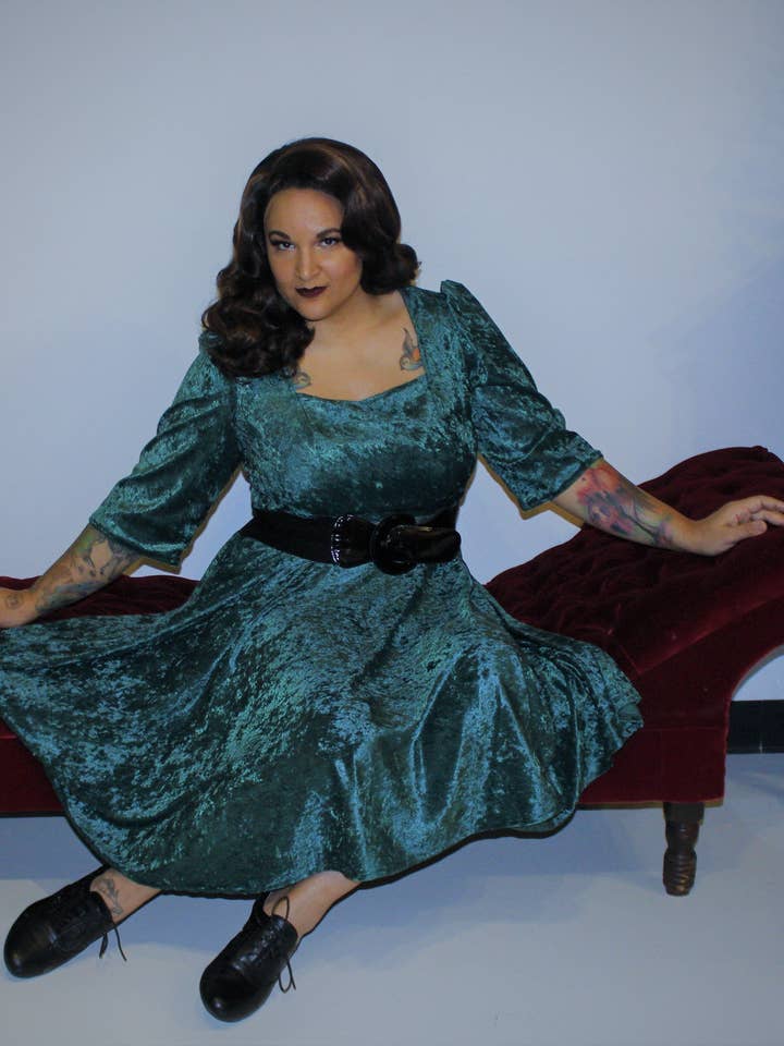 Gertie Dress in Evergreen for wholesale by Ains&Elke StyleHaus