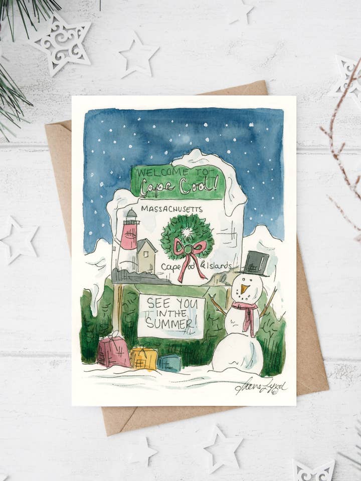 "See You in the Summer!" Holiday Card for wholesale by Irene Lynch Art