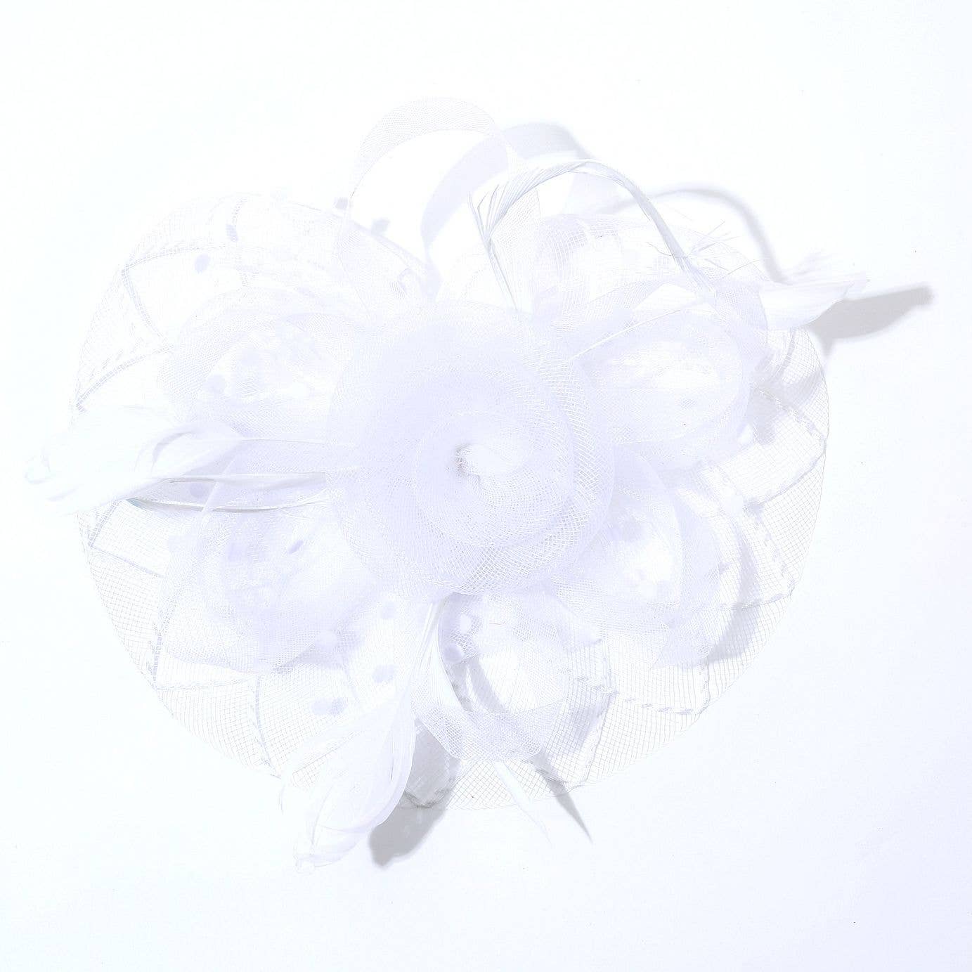 Diacly - Wholesale Fascinator Hat - Women's - Bold Polka Dot Mesh Flowers Top Flappy Fascinator 012