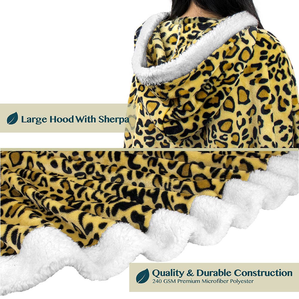 Pavilia – wholesale Poncho – Women's – Angel Wrap Hoodie Sherpa Poncho Blanket104
