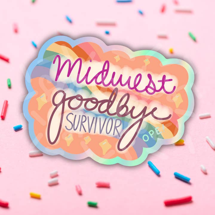 Midwest Goodbye Survivor Holographic Vinyl Sticker for wholesale by Sprinkles Studios