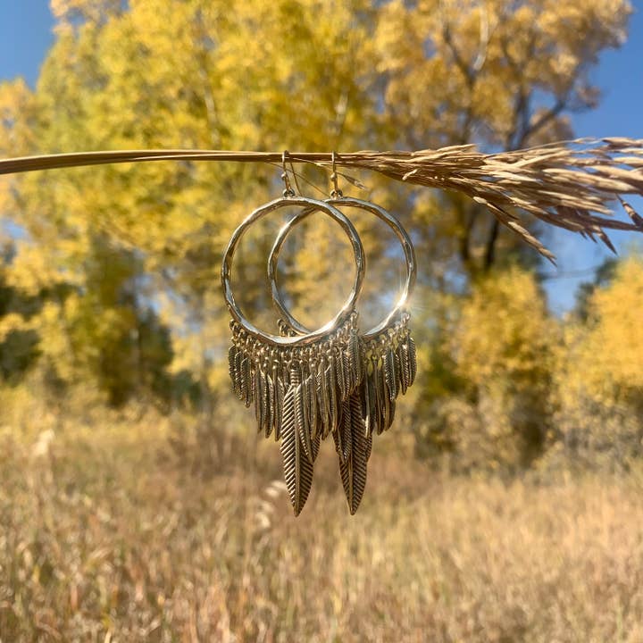 Hiouchi Jewels | Rose & Bolt Grateful Dead Jewelry - Wholesale Dangle Earrings - Birds of a Feather Hoop Earrings ~ Gold5