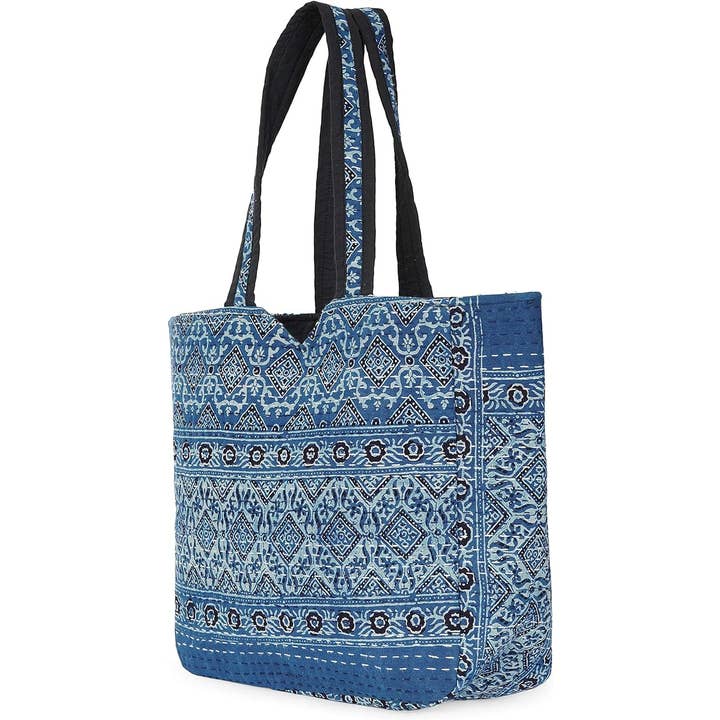 OMA - Eclectic Home - Wholesale Tote Bag - Women's - Cotton Quilted Boho Beach Bag Hippie Casual Beach Tote Bag -4