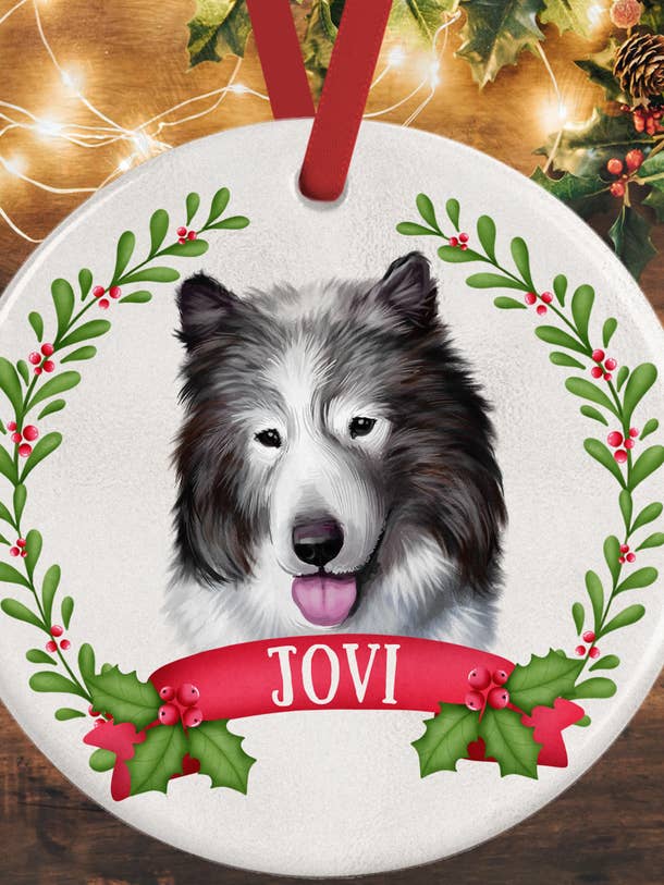 Canadian Eskimo Dog Christmas Decoration for wholesale by WagATudeTags