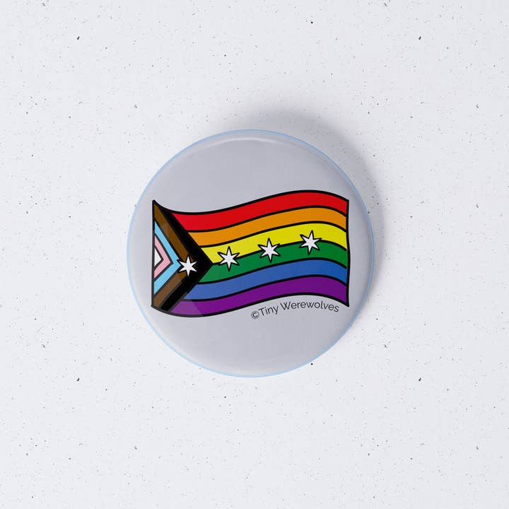 Tiny Werewolves - Wholesale Lapel Pin/Button - Chicago Progressive Rainbow Pride Flag 1" Mini Button Pin1