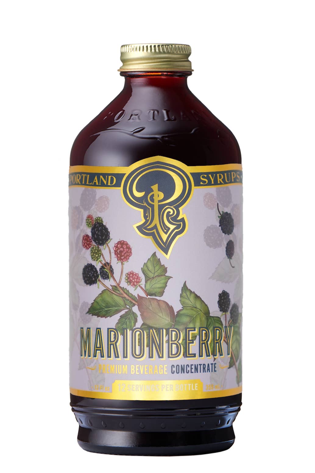 Portland Syrups - Wholesale Cocktail Mix/Syrup - Marionberry Syrup 12oz - cocktail / mocktail beverage mixer