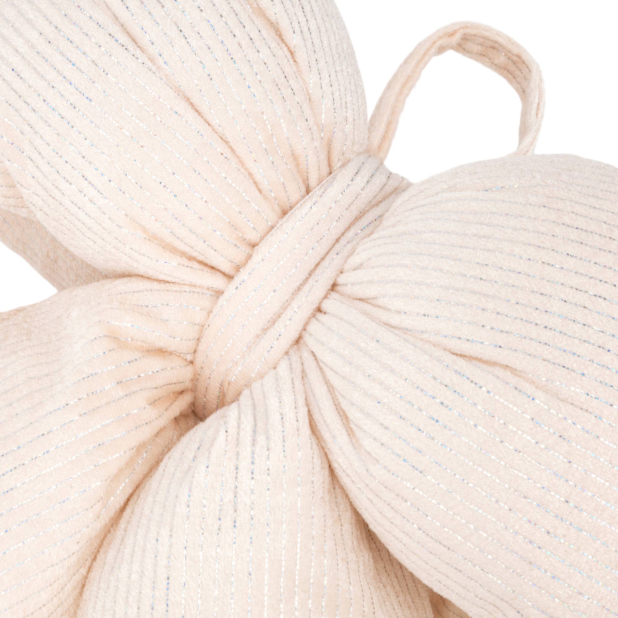 LA Ribbons Wholesale - Wholesale Bow - Gift Wrapping - 12" x 15.5" Puffy Velvet Bow | Puffy Edge | Pearly Pink with Metallic1