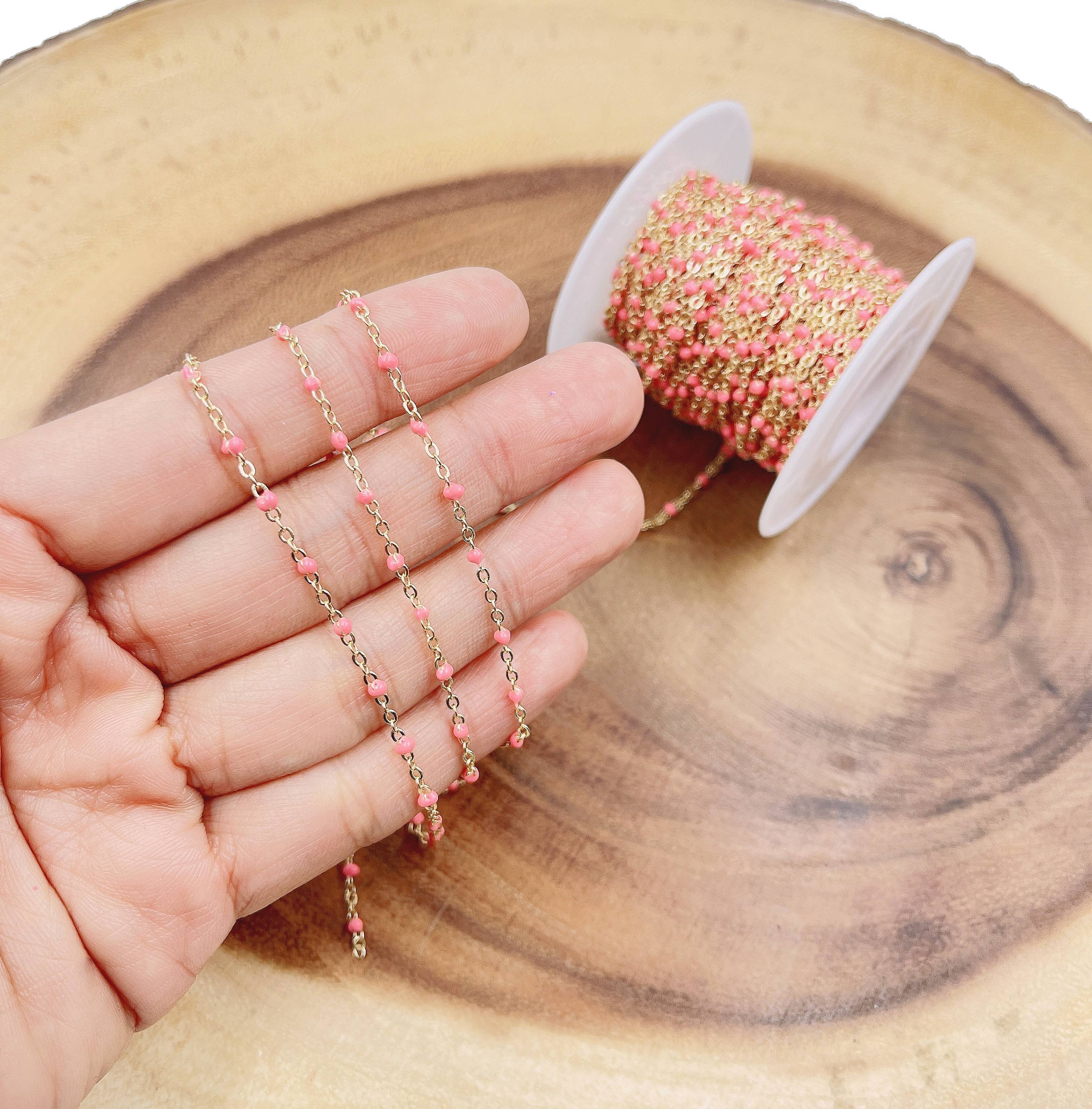 Beads Creation - Wholesale Craft Supplies - Multicolor Enamel Cable Paperclip Chain by Foot, CH3026