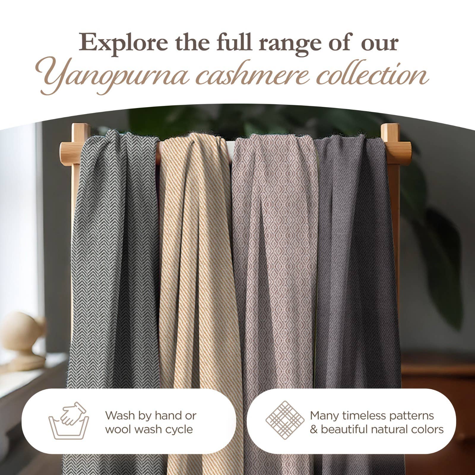 yanopurna – Engroshandel Tørklæde - Dame – Enkelt lys blå cashmere tørklæde5