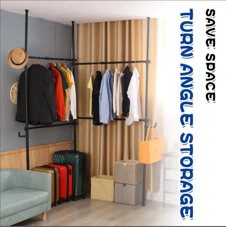 Orange County Decor - Wholesale Coat Rack - Three Clothing Rack, Adjustable Racks For Hanging Clothes, 2 Tier Clothes Heavy Duty Garment White Closet Freestanding System Black Black Metal1