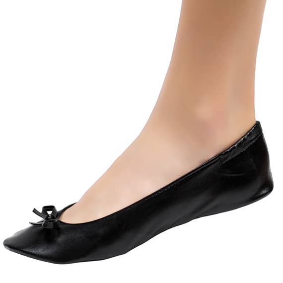 Cinderollies – Großhandel Flache Schuhe – Damen – Faltbare Ballerinas in Mitternachtsschwarz (Schwarz) für die Hochzeit