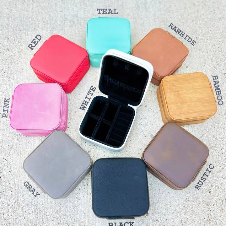 KW Custom Creations - Wholesale Jewelry Box/Organizer - Laserable Leatherette Travel Jewelry Box2