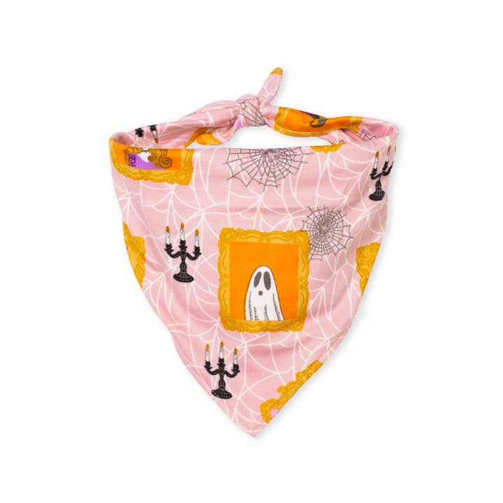 The Royal Standard - Wholesale Bandana - Unisex - Gilded Ghouls Dog Bandana Light Pink/Multi -Asst.