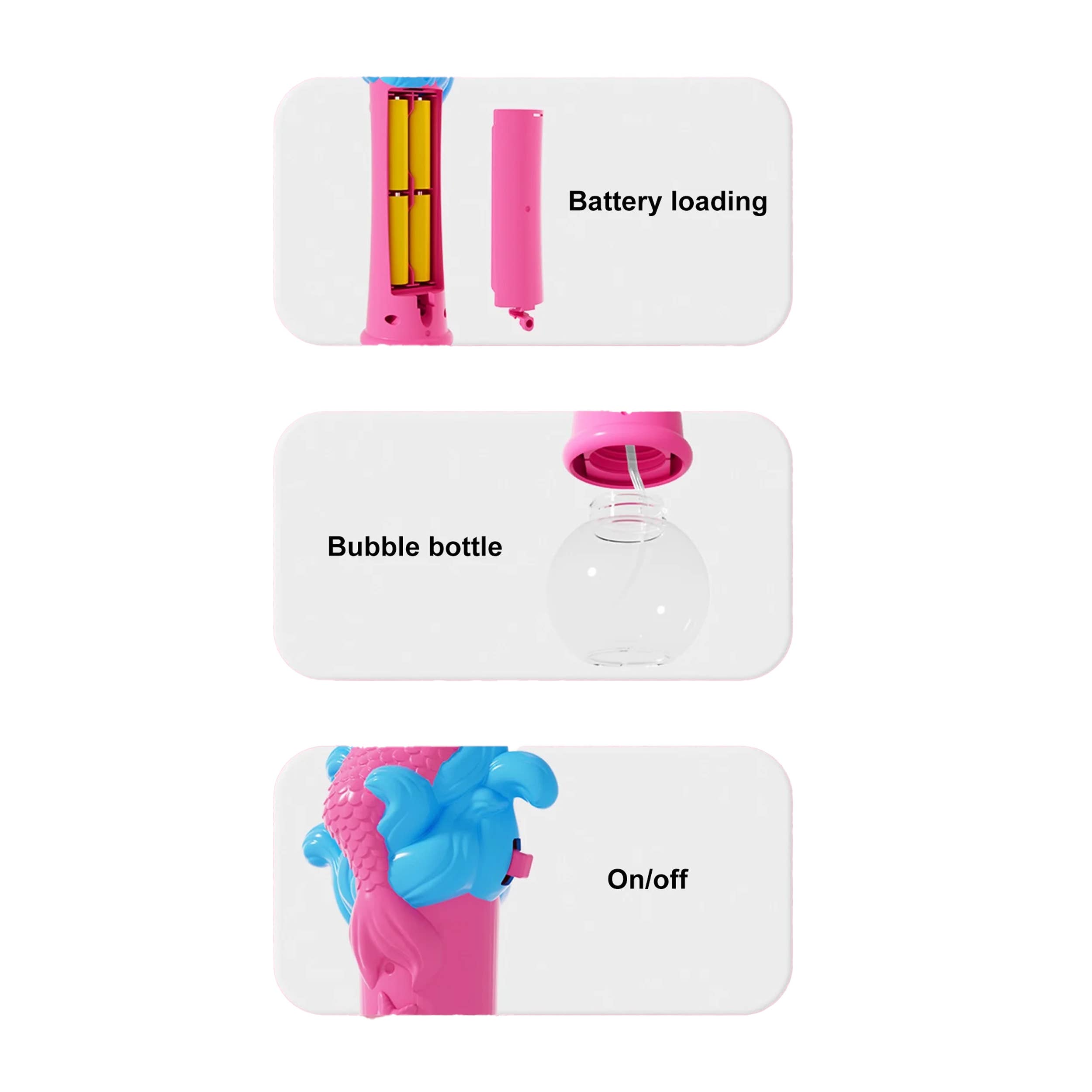 Blinkee.com, LLC - Wholesale Bubble Wand - Kids - Light Up Seashell Mermaid Bubble Wand3