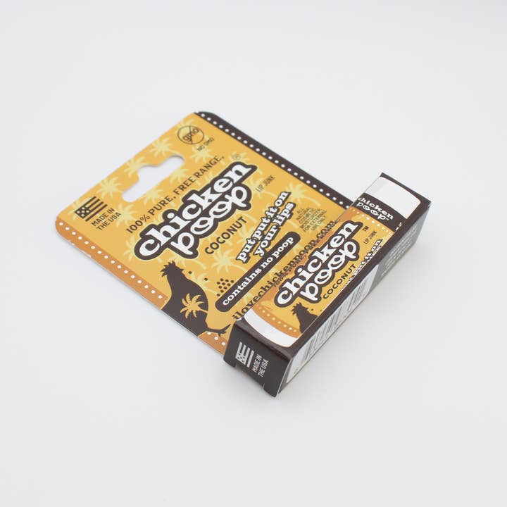 Chicken Poop – Bálsamo labial por atacado – Bálsamo Labial de COCO Chicken Poop® - 100% Natural, 16 unid. HANG TAB4
