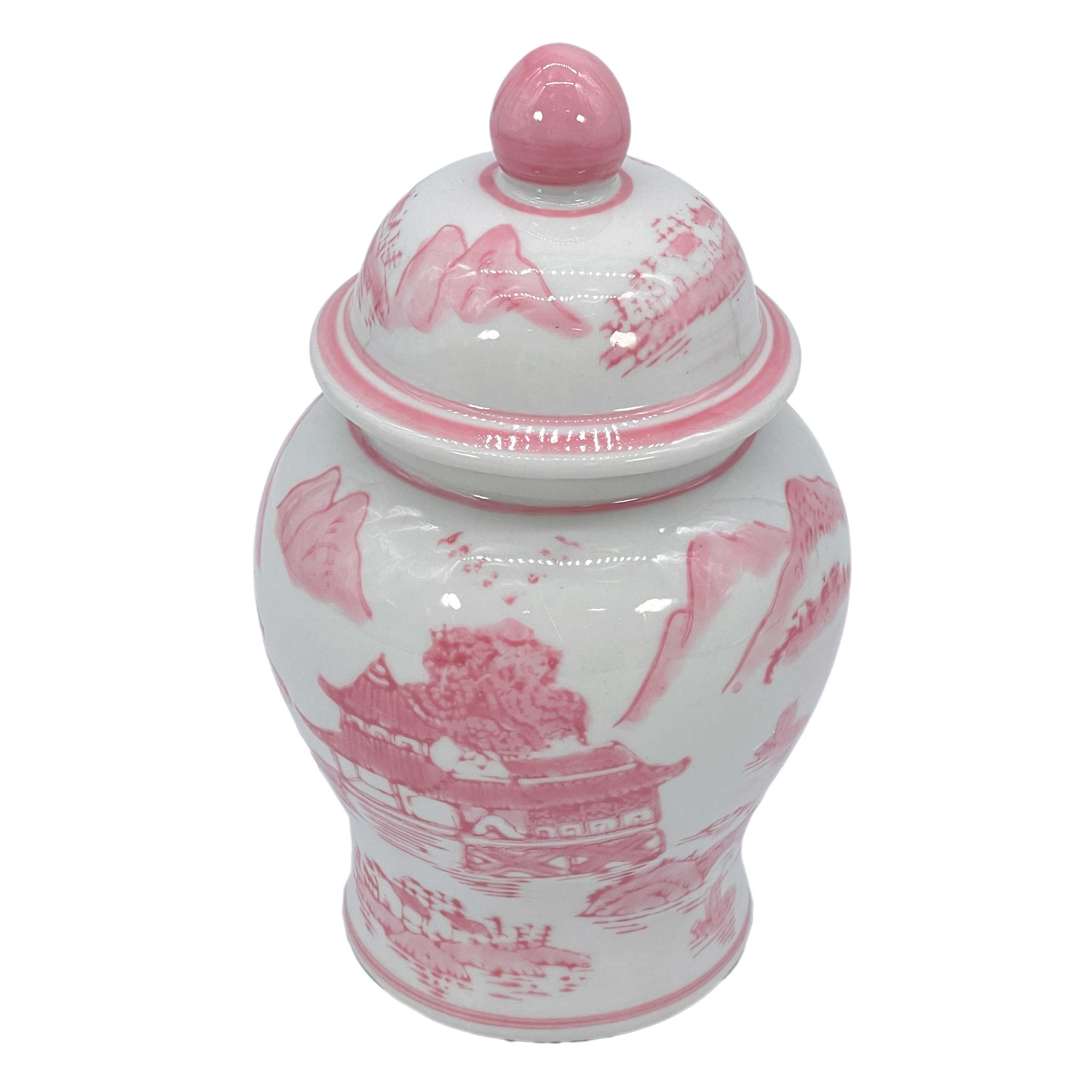 Galt International Company – wholesale Decorative jar – Small Chinoiserie Ceramic Decorative Tea & Ginger Jar 8"43
