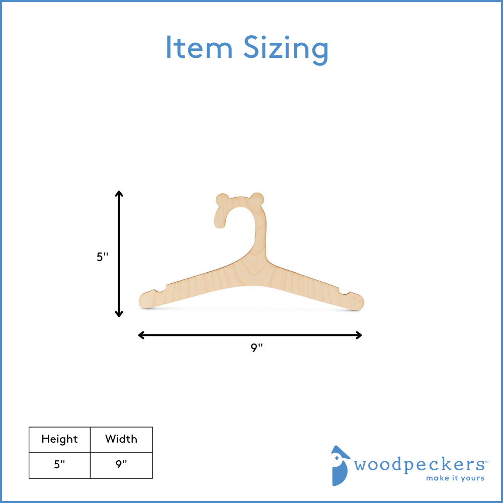 Woodpeckers Crafts - Vente Découpages - Cintres pour bébé Bear Ears4