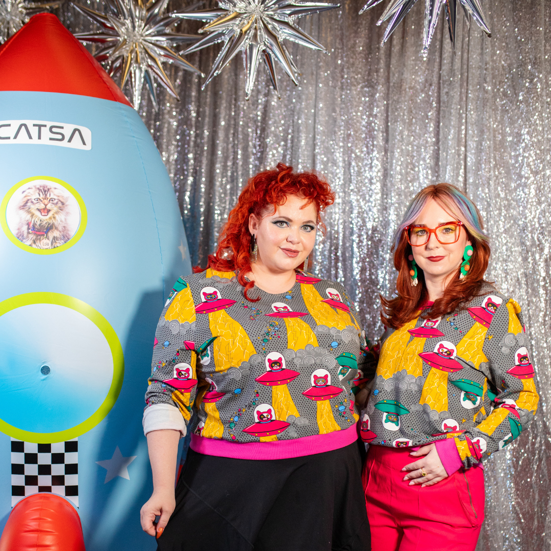 Blue Platypus - Wholesale Sweatshirt - Women's - Cats in Space French Terry Pullover1