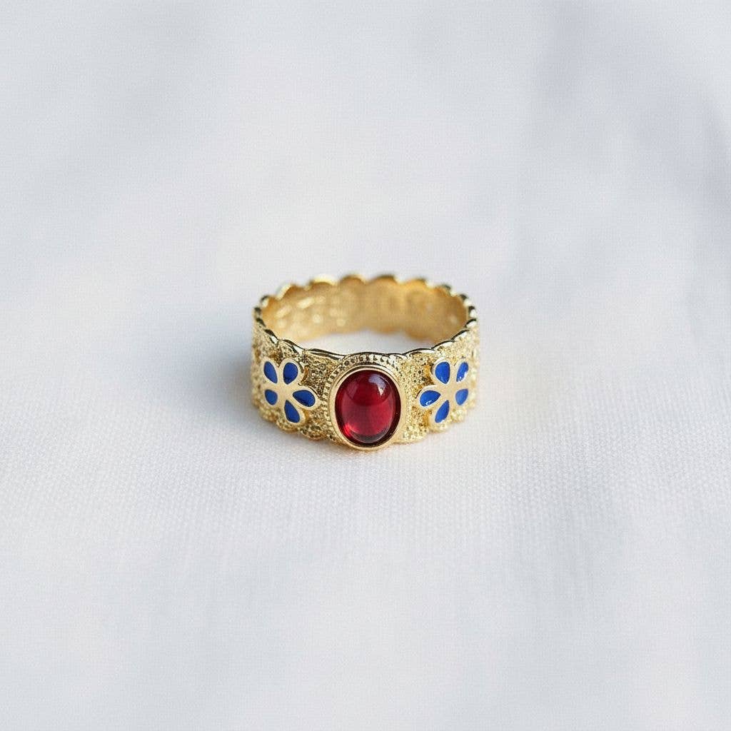 Ellemadera – wholesale Cocktail/statement ring – Vintage Enamel Drip Ring