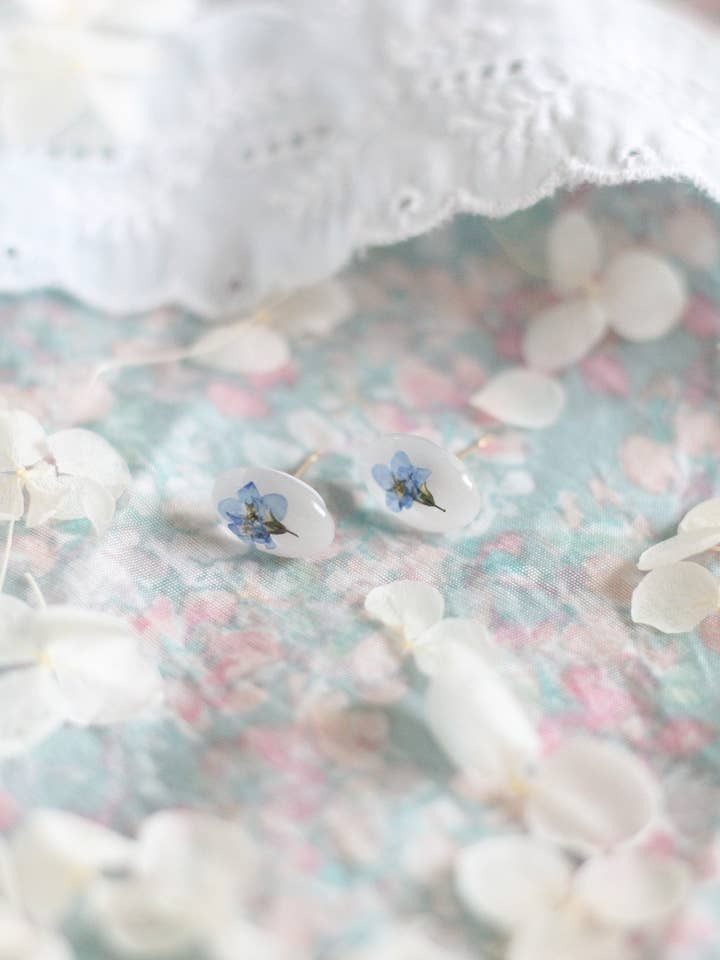 Forget me not oval studs for wholesale by Chantelle Nicole Jewelry