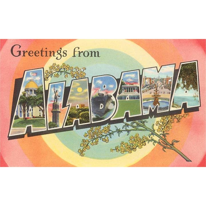 Greeting Card AL-78 Greetings from Alabama for wholesale by Found Image Press