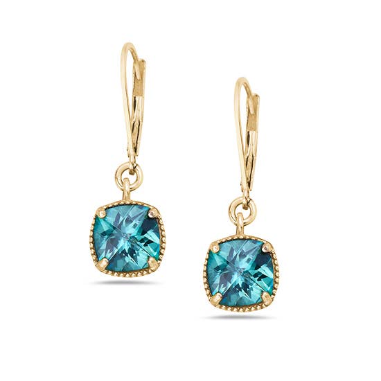 Two-tone Paraiba Topaz Dangle Earrings for wholesale by Anatoli Jewelry