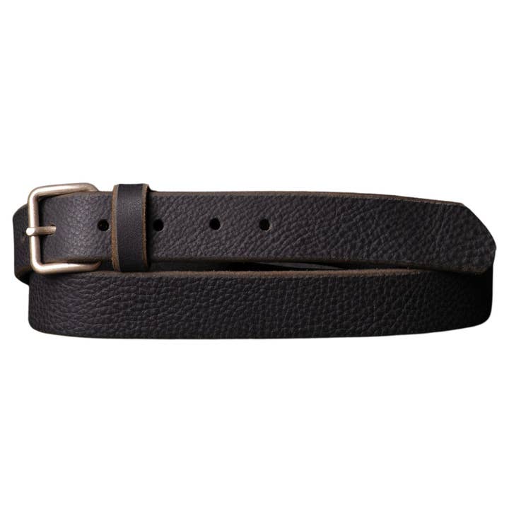 Kyomi- Black 100% Premium Leather Belt- Made in Canada for wholesale by NAB LEATHER