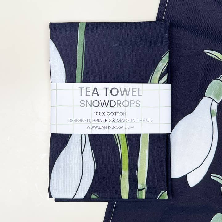 Torchon Snowdrop - Torchon floral pour la vente par DaphneRosa