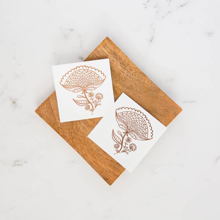Amicreative - Wholesale Temporary Tattoo - Temporary Tattoo - 3" Metallic Lotus Bloom