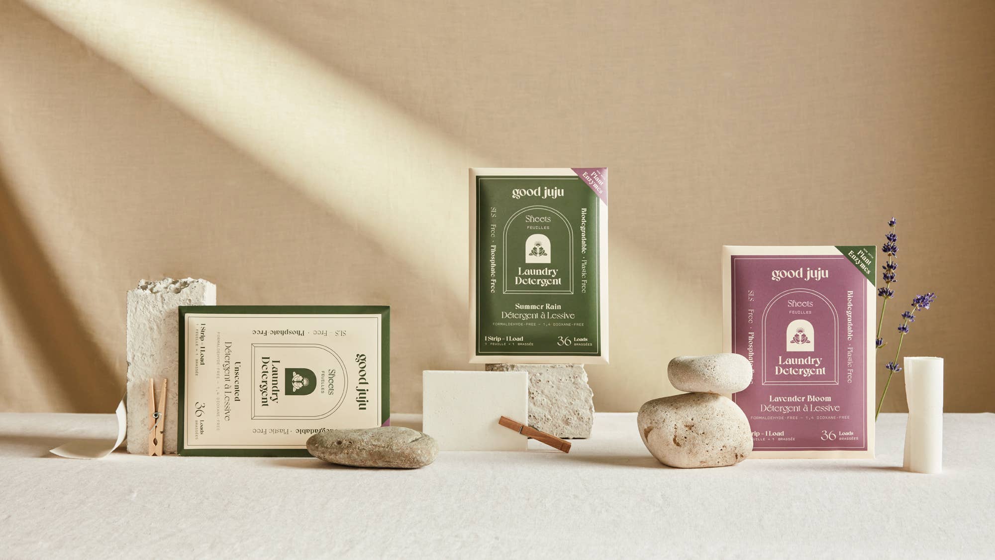 Good Juju Body & Home - Vente Lessives en poudre/dosettes - Feuilles détergentes pour linge sans parfum2