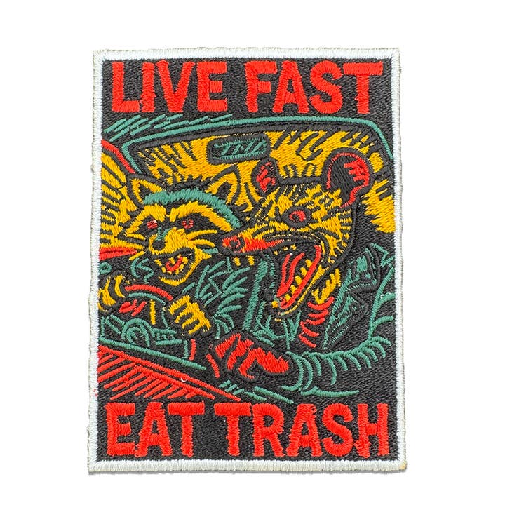 Live Fast Eat Trash Patch for wholesale by Shady Front