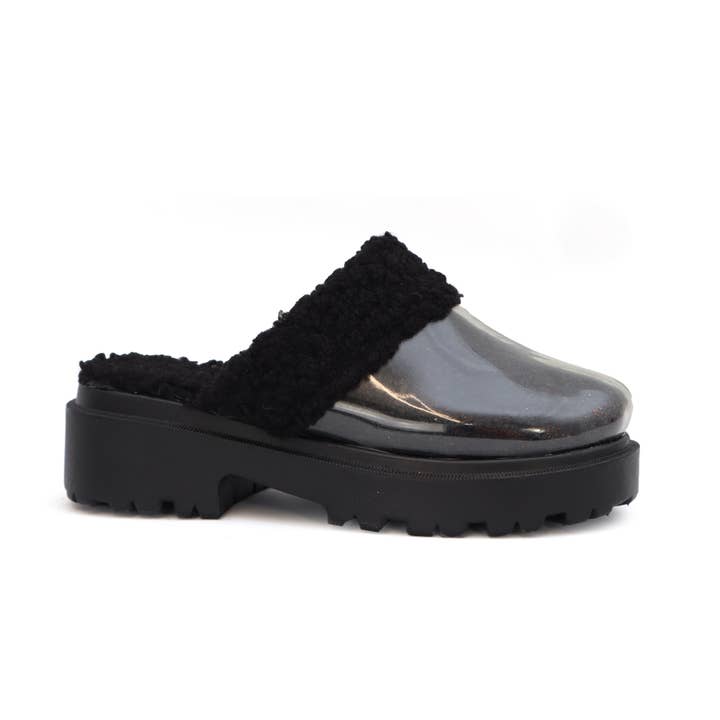 Yoki Women's Clog ZERVY Sandals Clear front With Fur lining for wholesale by Yoki Fashion