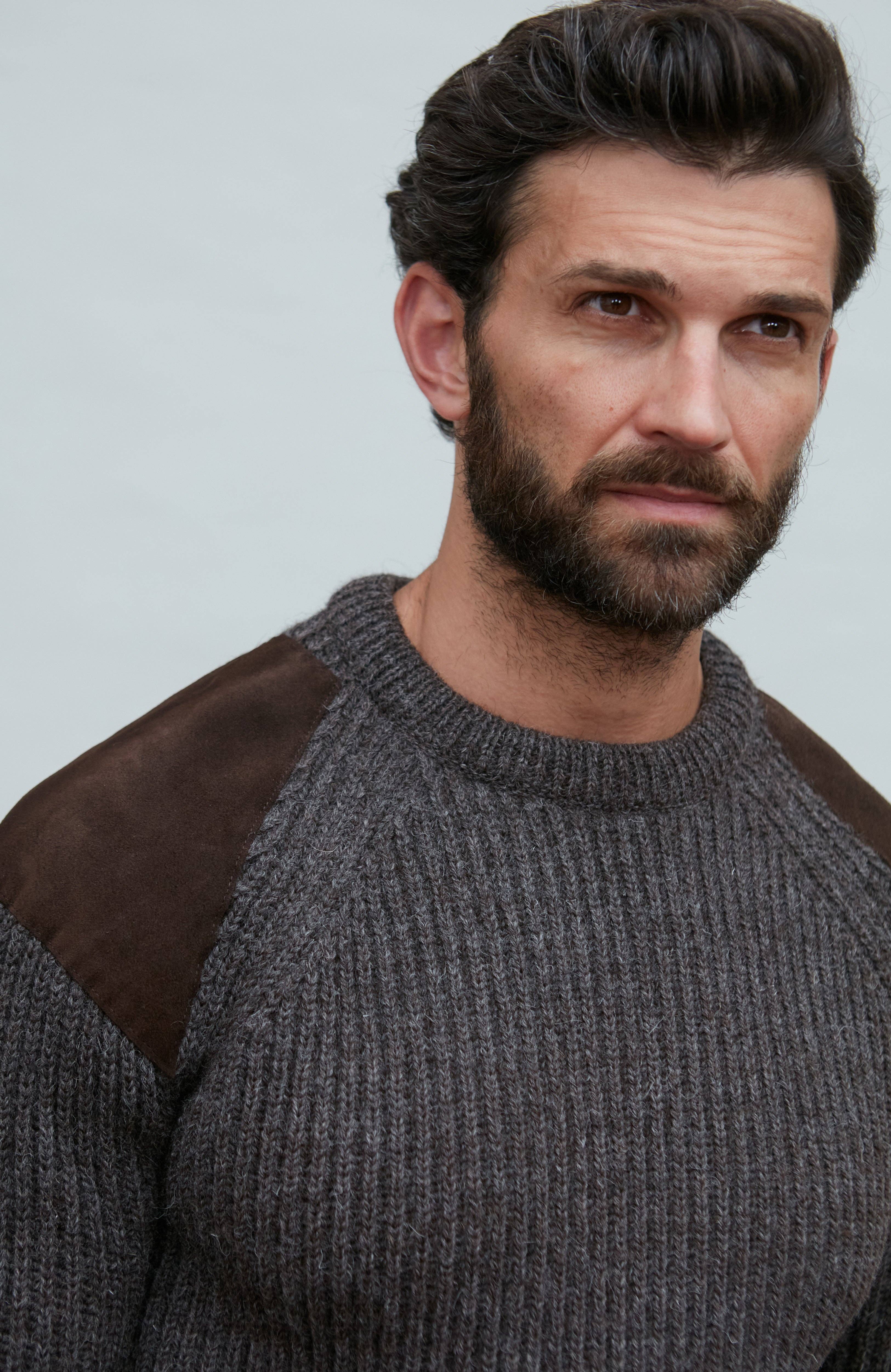 Paul James Knitwear – wholesale Pullovertröja - Herr – Mens Chunky Brittisk Ull Ribbed Shooting Jumper7