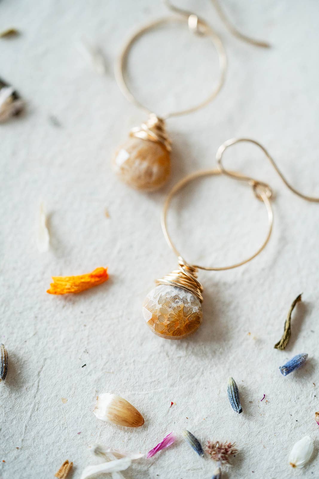 Bella Vita Jewelry - Wholesale Dangle Earrings - Pantone Earrings | Megan Hoop and Natural Stone Earrings17