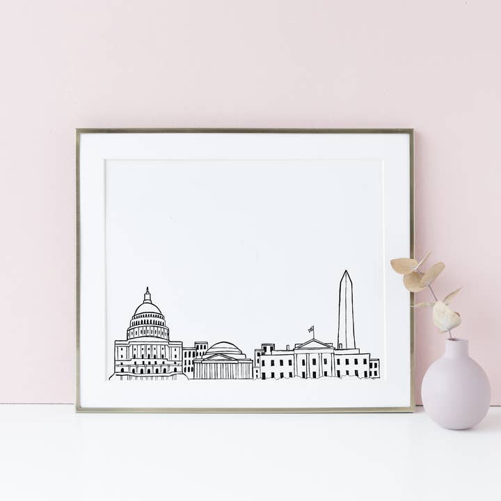 Impression d'art Skyline de Washington, D.C. pour la vente par Pineapple Street Designs