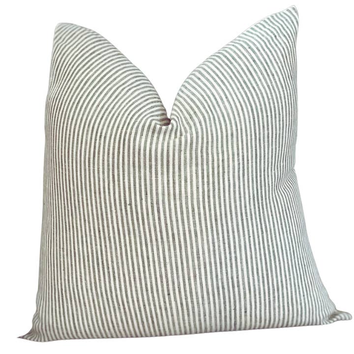 Audrey Ticking Stripe Designer Pillow for wholesale by Shannan Bower Home