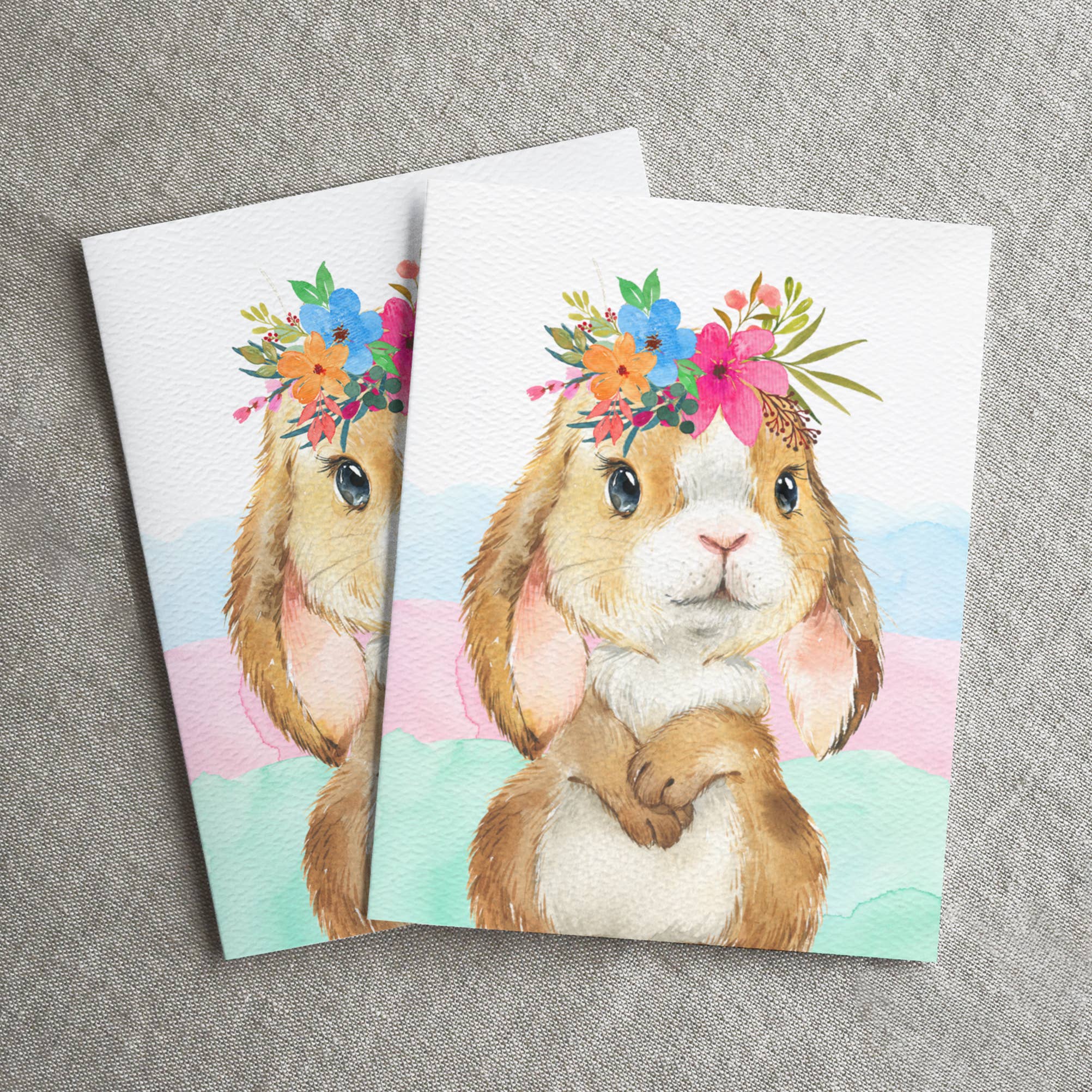 Blue Thistle - Wholesale Easter Card - Easter Bunny Greeting Card, Animal Card, Bunny Art, Rabbit2