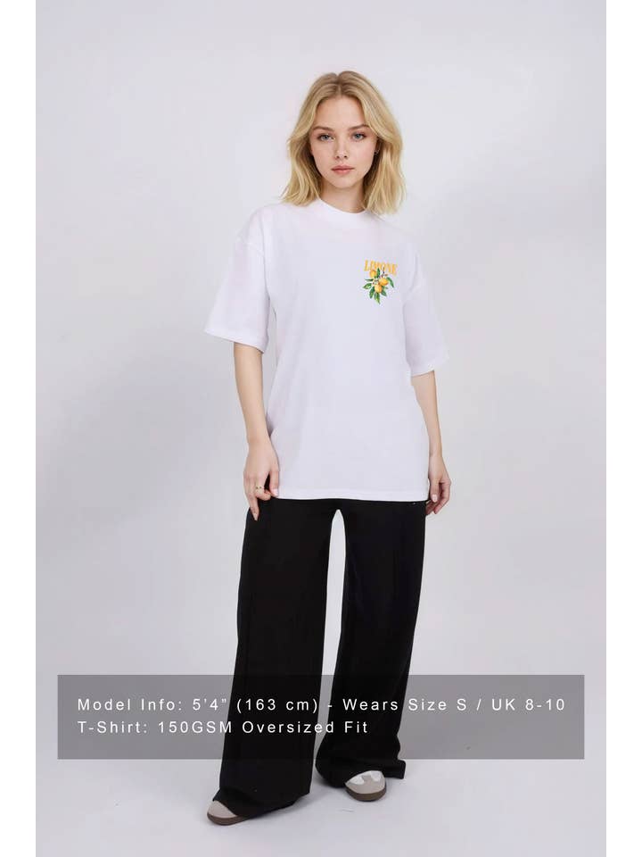 Missi Clothing – wholesale Tunic – Women’s – Women Oversized T-Shirt In Limone Rise Print 10